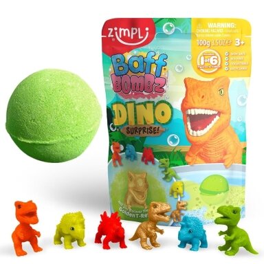 Kolekcinė Zimpli vonios bomba „Dinozauro staigmena“, 100 g Kolekcinė Zimpli vonios bomba „Dinozauro staigmena“, 100 g