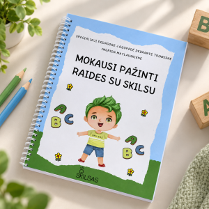 Lavinamoji knyga „Mokausi pažinti raides su Skilsu“ Lavinamoji knyga „Mokausi pažinti raides su Skilsu“