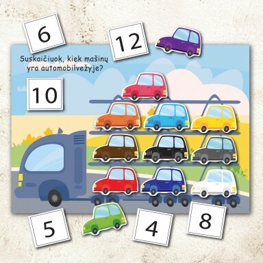 Lavinamoji užduotis "Suskaičiuok, kiek mašinų yra automobilvežyje?" (PDF)