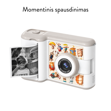 Momentinis fotoaparatas vaikams SKILSAS SK15 su momentinio spausdinimo, fotografavimo ir filmavimo funkcijomis