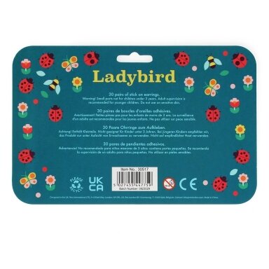 Rex lipnūs auskarai vaikams „Ladybird“ (30 porų)