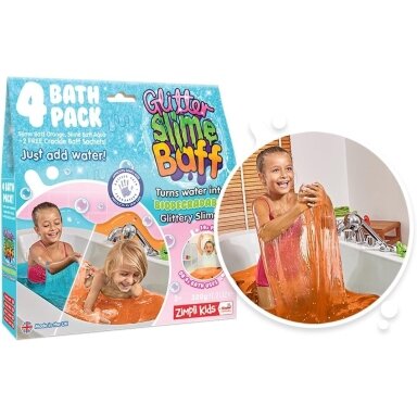 Zimpli Kids Slime Baff Orange & Aqua Glitter 300 g – spalvingas slime vonios žaidimas vaikams, 4 pakuotės Zimpli Kids Slime Baff Orange & Aqua Glitter 300 g – spalvingas slime vonios žaidimas vaikams, 4 pakuotės
